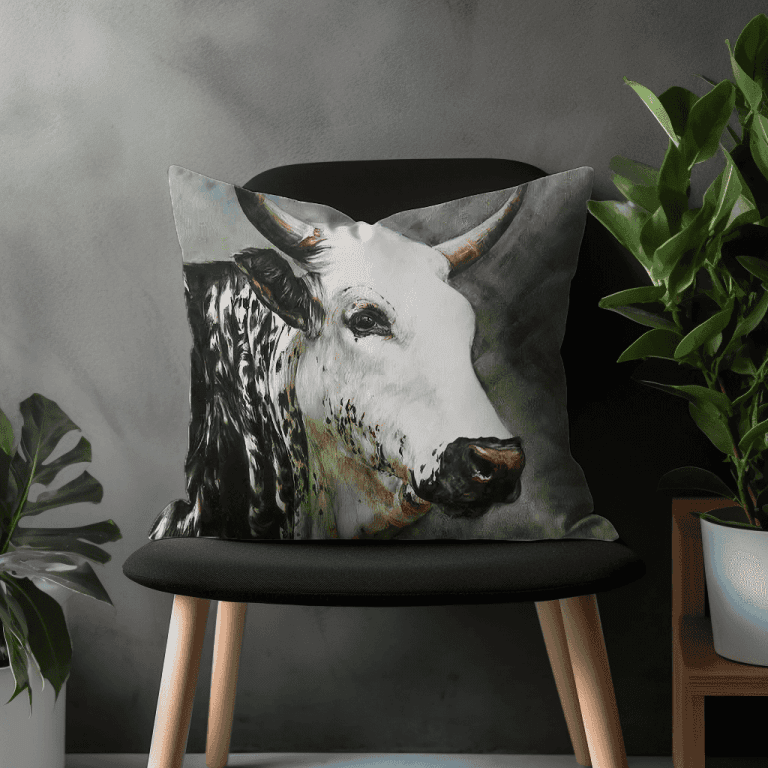 Dark Printed Nguni Scatter Cushion (Wildlife Collection)