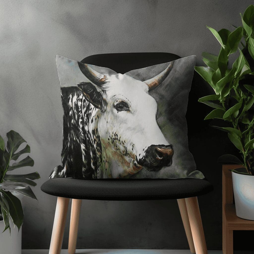 Dark Printed Nguni Scatter Cushion (Wildlife Collection)