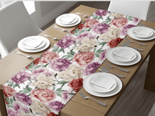 Peonies Pink Table Runner