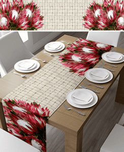 Protea Checkered Table Runner