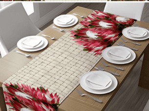 Protea Checkered Table Runner