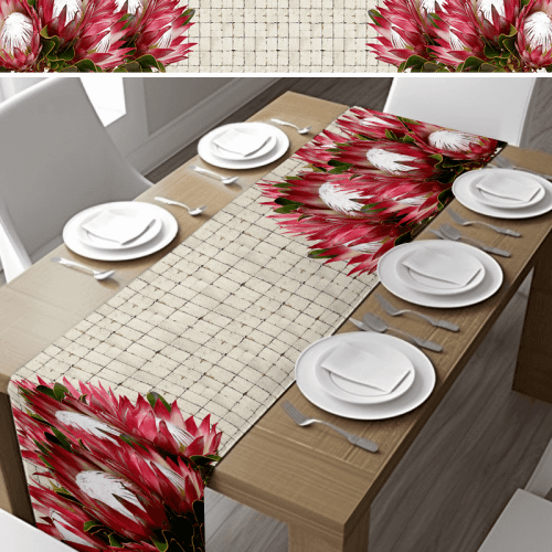 Protea Checkered Table Runner