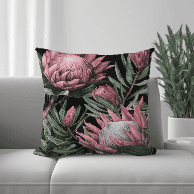 Protea Scatter Cushion- Bold Protea Printed Scatter Cushion