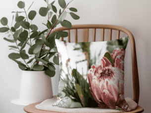 Protea Scatter Cushion- Natural Protea Printed Scatter Cushion