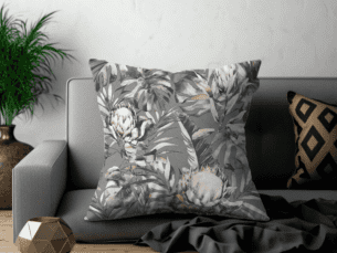 Protea Scatter Cushion- Grey Protea Printed Scatter Cushion