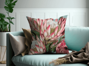 Protea Scatter Cushion – Close-up Protea Printed Scatter Cushion