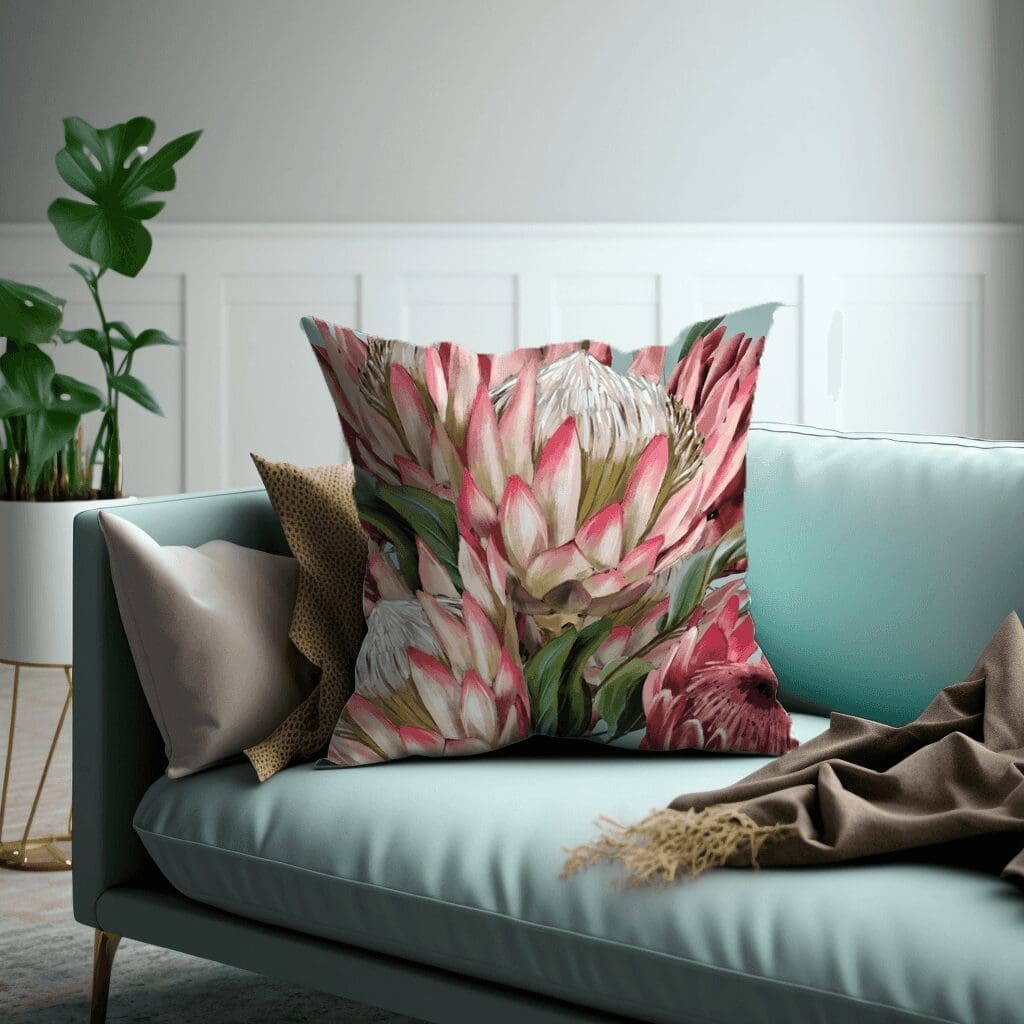 Protea Scatter Cushion – Close-up (Printed)