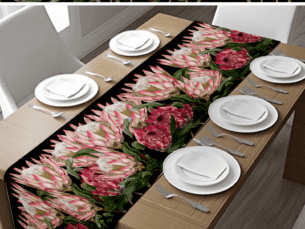 Pink Protea Table Runner