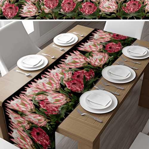 Pink Protea Table Runner
