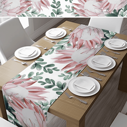 Soft Pink Protea Table Runner