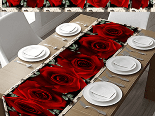 Red Stone Rose Table Runners