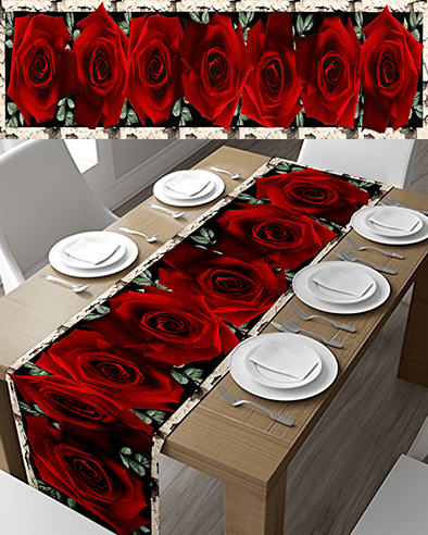 Red Stone Rose Table Runners