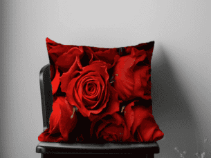 Deep Red Rose Scatter Cushion