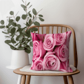 Pretty Pink Rose Printed Scatter Cushion