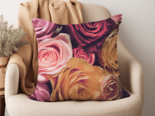 Vibrant Rose Printed Scatter Cushion