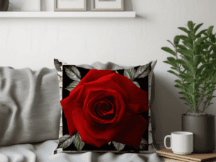 Detailed Rose Printed Scatter Cushion