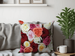 Mixed Rose Printed Scatter Cushion