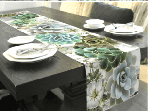 Light Succulent Table Runner (Various Sizes)