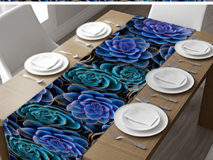 Blue Velvet Succulent Table Runner