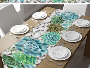 Bright Rocks Succulent Table Runners