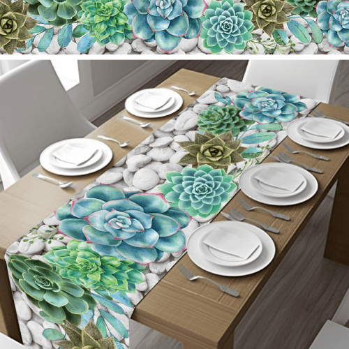 Bright Rocks Succulent Table Runners