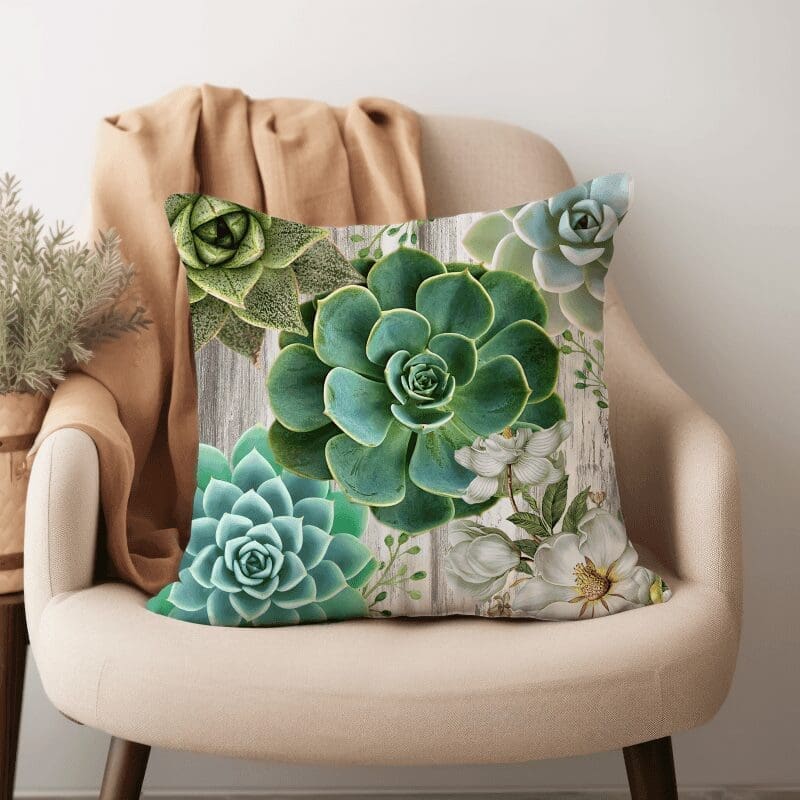 Zen Succulent Printed Scatter Cushion