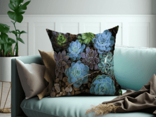 Cool Succulent Printed Scatter Cushion