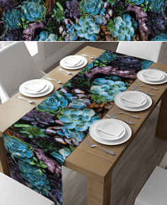 Succulent Table Runner Rock Rose