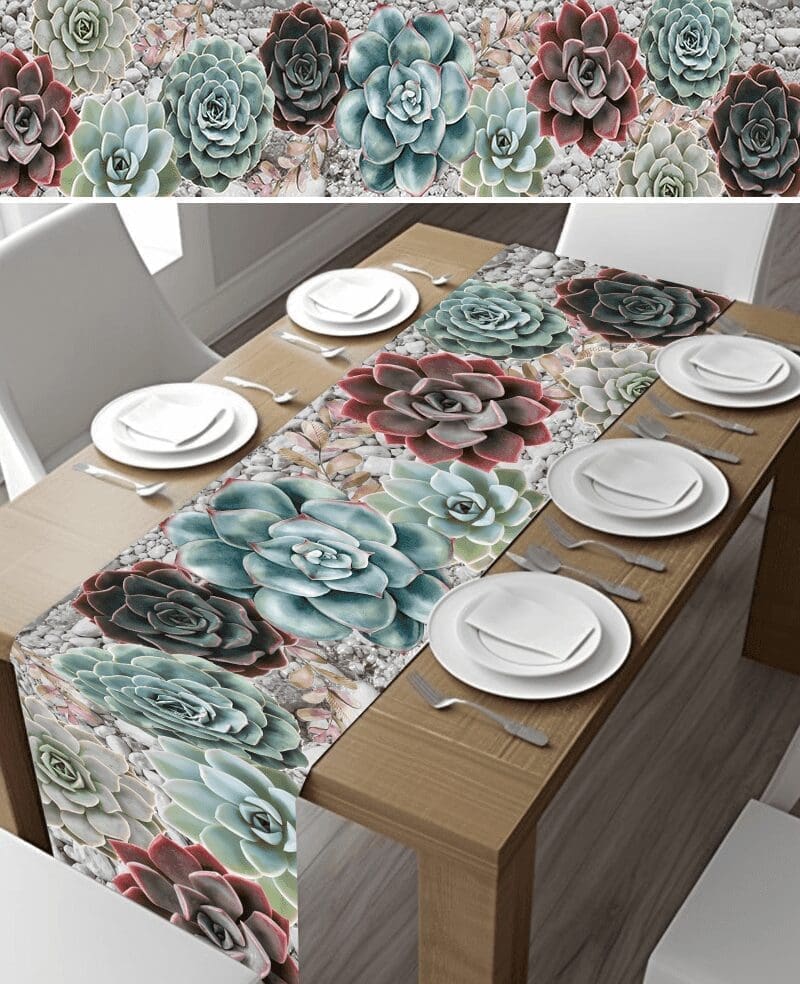 Vivid Succulent Table Runner (Various Sizes Available)