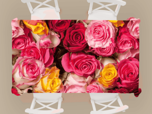 Beautiful Bright Rose Table Cloth