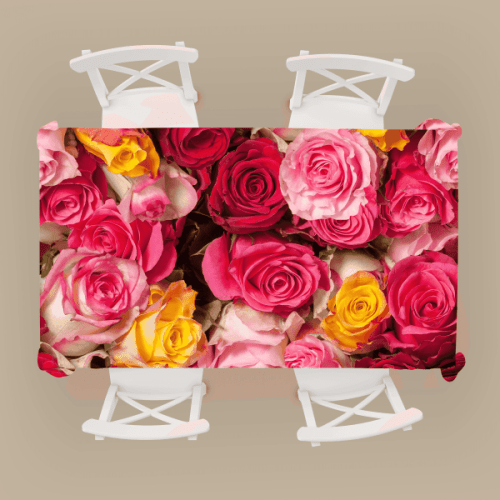Beautiful Bright Rose Table Cloth