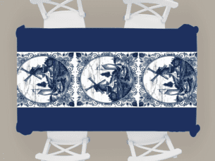 Blue and White Delft Tablecloth