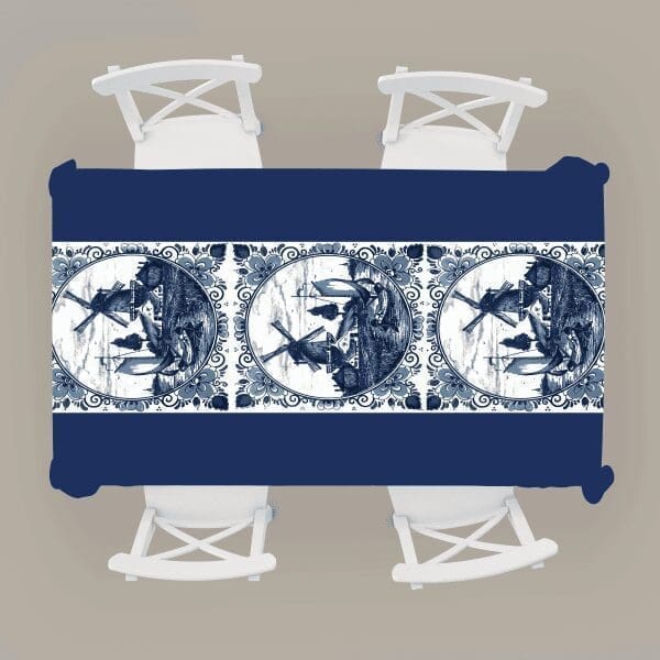 Blue and White Delft Tablecloth