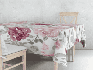 Pink Watercolor Floral Tablecloth