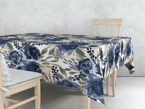 Watercolor floral tablecloth