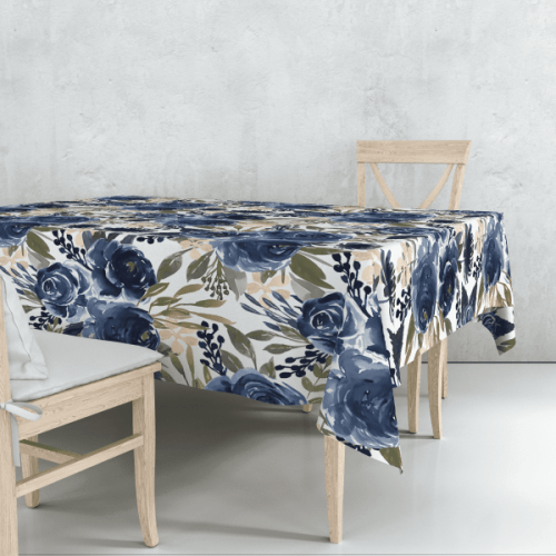 Watercolor floral tablecloth