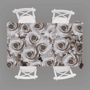 Elegant White Rose Table cloth (Various Sizes)