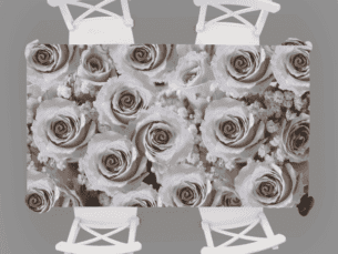 Elegant White Rose Table cloth