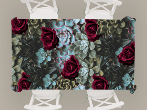 Maroon Rose Tablecloth