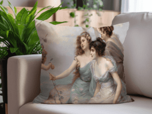 Velvet Vintage Scatter Cushion- Three Graces Printed Scatter Cushion