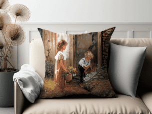 Velvet Vintage Scatter Cushion- Childs Play (Printed scatter cushion)