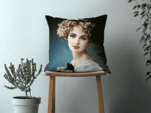 Velvet Vintage Scatter Cushion- Soft Vintage Portrait Printed Scatter Cushion