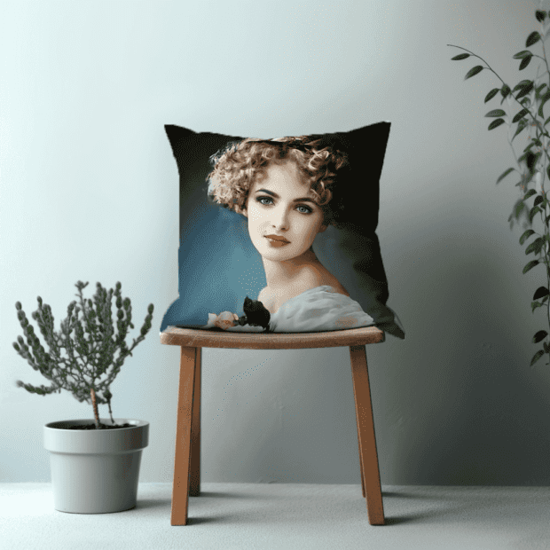 Velvet Vintage Scatter Cushion- Soft Vintage Portrait Printed Scatter Cushion