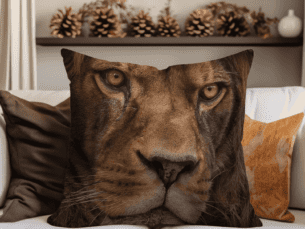 Wildlife Scatter Cushion -Lion Printed Scatter Cushion (Wildlife Collection)