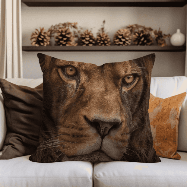 Wildlife Scatter Cushion -Lion Printed Scatter Cushion (Wildlife Collection)