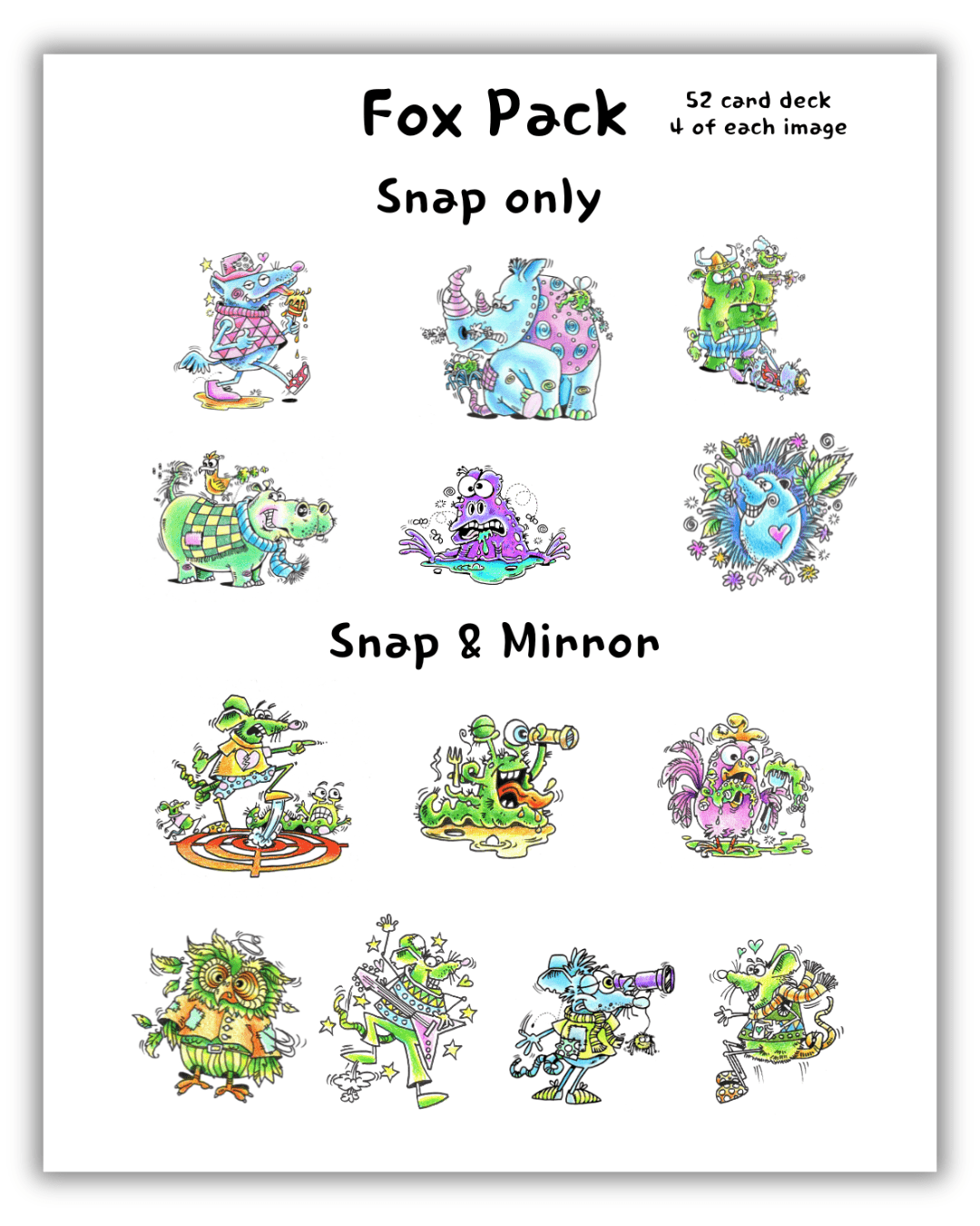 SNAP 'n MIRROR CARDS - FOX PACK (Snap Card Game)