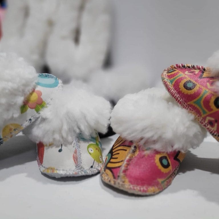 Toddler Sheepskin Slippers - Without Rubber Soles