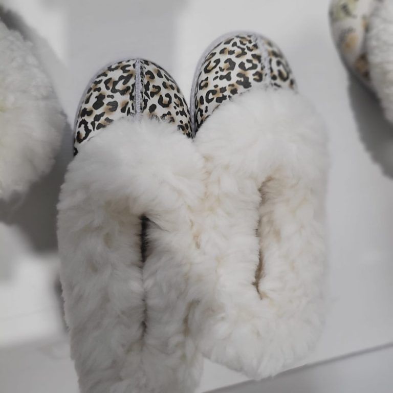 Leopard Sheepskin Slippers for Babies