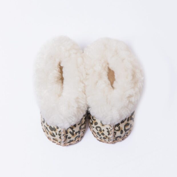 Leopard Sheepskin Slippers for Children & Toddlers | Local is Lekker ZA | African Gifts