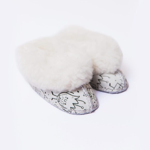 Fashion- Forward Sheepskin Slippers for Children